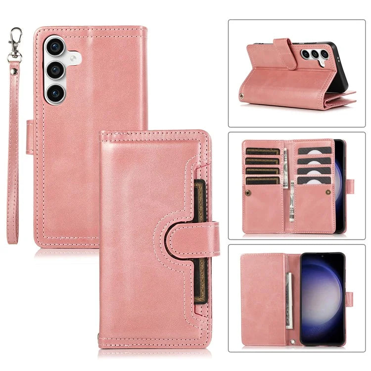 For Samsung Galaxy S24 Case Split Leather Folio Stand Multiple Card Slots Phone Cover