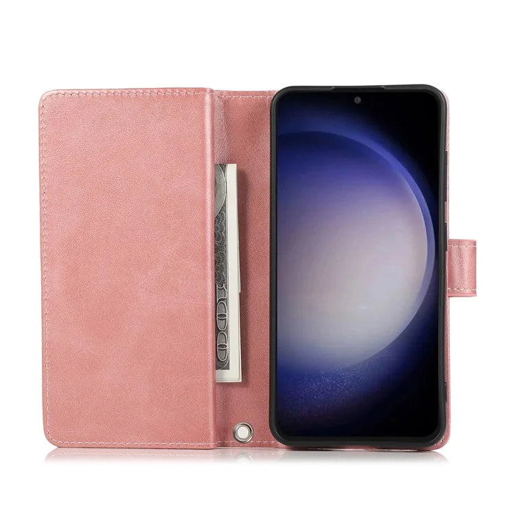 For Samsung Galaxy S24 Case Split Leather Folio Stand Multiple Card Slots Phone Cover