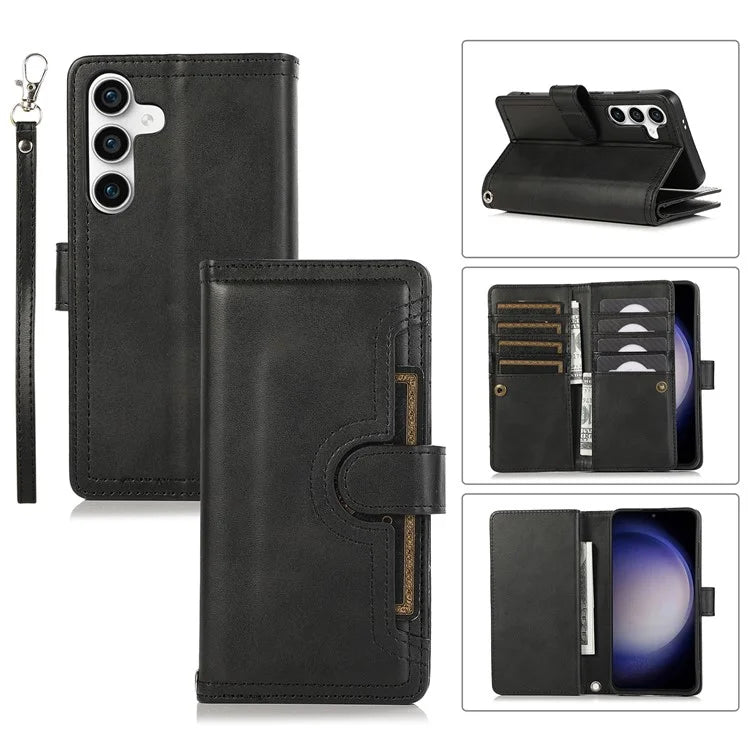 For Samsung Galaxy S24 Case Split Leather Folio Stand Multiple Card Slots Phone Cover