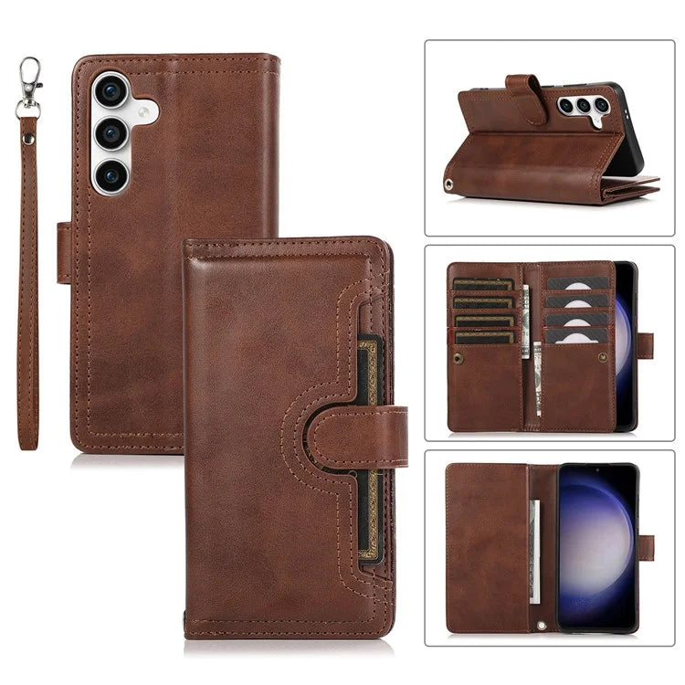 For Samsung Galaxy S24 Case Split Leather Folio Stand Multiple Card Slots Phone Cover