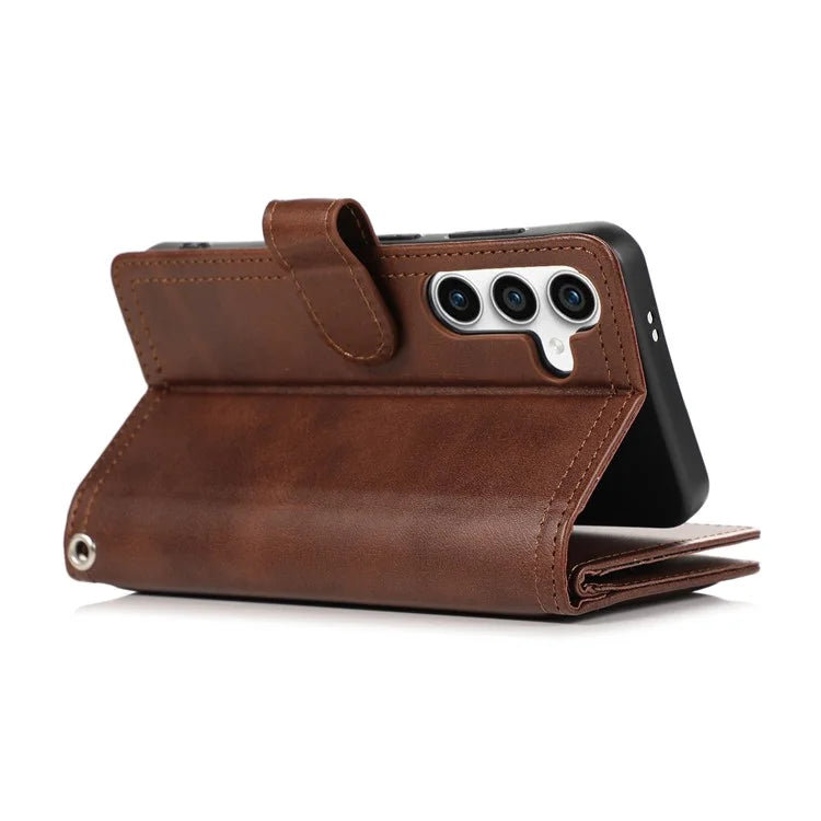 For Samsung Galaxy S24 Case Split Leather Folio Stand Multiple Card Slots Phone Cover