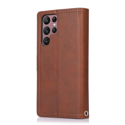 For Samsung Galaxy S24 Ultra Case Split Leather Magnetic Wallet Phone Protector with Wrist Strap