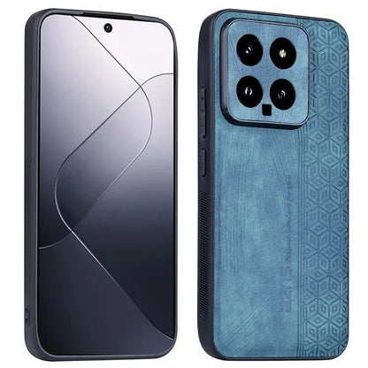 AZNS For Xiaomi 14 Case Imprinted PU Leather Coated TPU Phone Back Cover