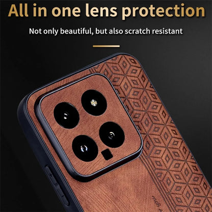 AZNS For Xiaomi 14 Case Imprinted PU Leather Coated TPU Phone Back Cover