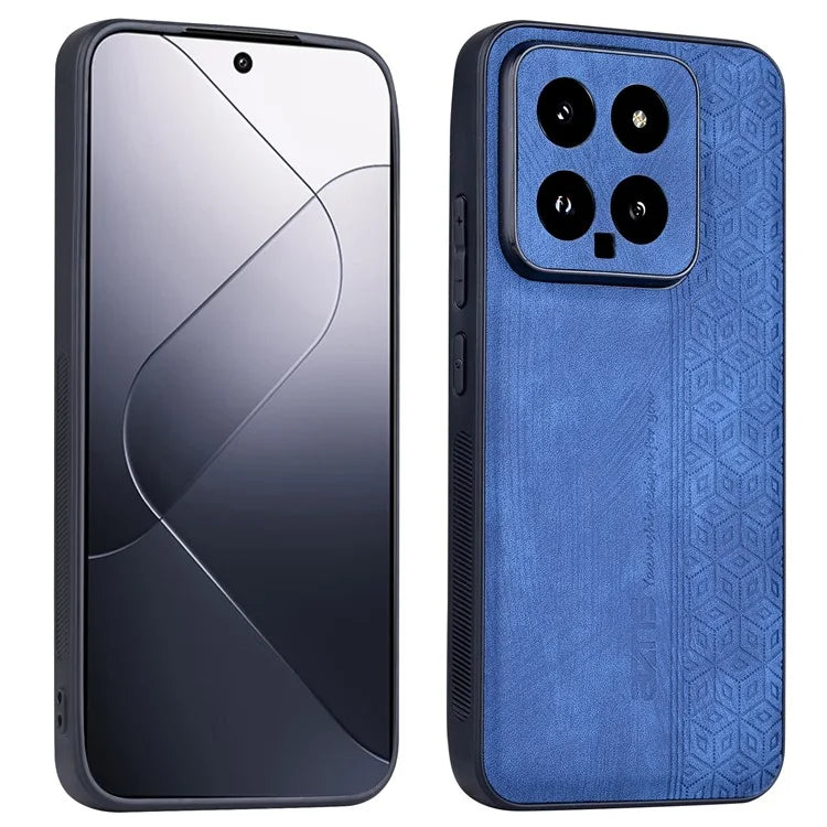 AZNS For Xiaomi 14 Case Imprinted PU Leather Coated TPU Phone Back Cover