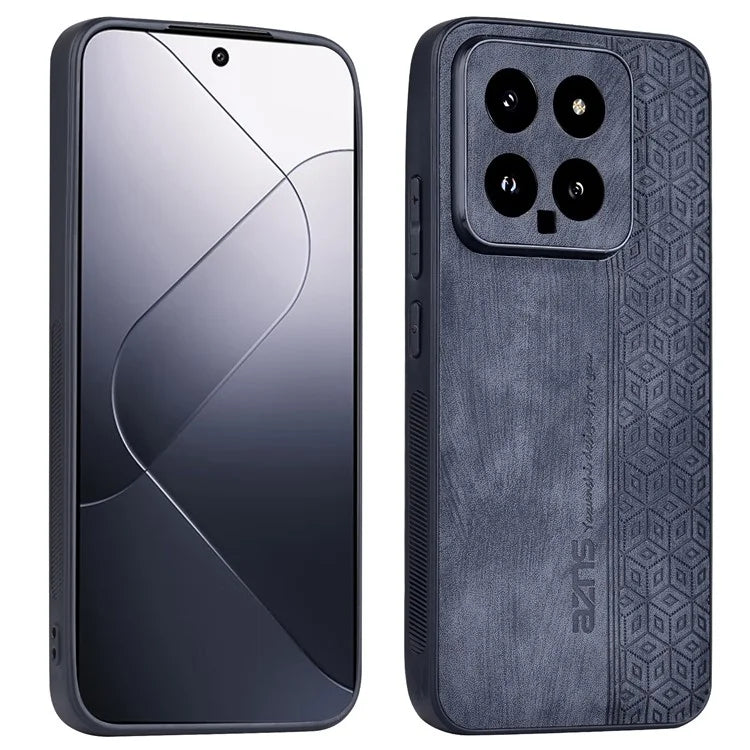 AZNS For Xiaomi 14 Case Imprinted PU Leather Coated TPU Phone Back Cover