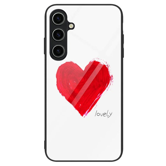 For Samsung Galaxy A25 5G (Global) (161.0 x 76.5 x 8.3mm) Case Pattern Printing Tempered Glass Back Phone Cover