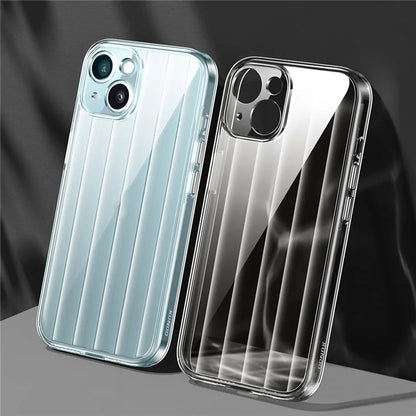 XUNDD Greya Series For iPhone 15 Case Stripe Design PC+TPU Shockproof Phone Cover