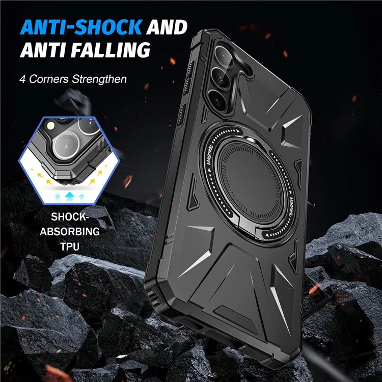 For Samsung Galaxy S23 Case TPU+PC Kickstand Magnetic Phone Cover