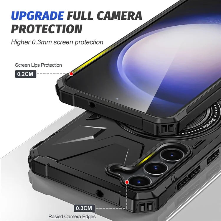 For Samsung Galaxy S23 Case TPU+PC Kickstand Magnetic Phone Cover
