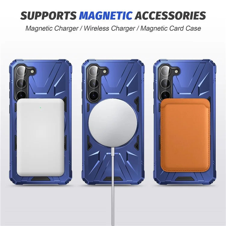 For Samsung Galaxy S23 Case TPU+PC Kickstand Magnetic Phone Cover