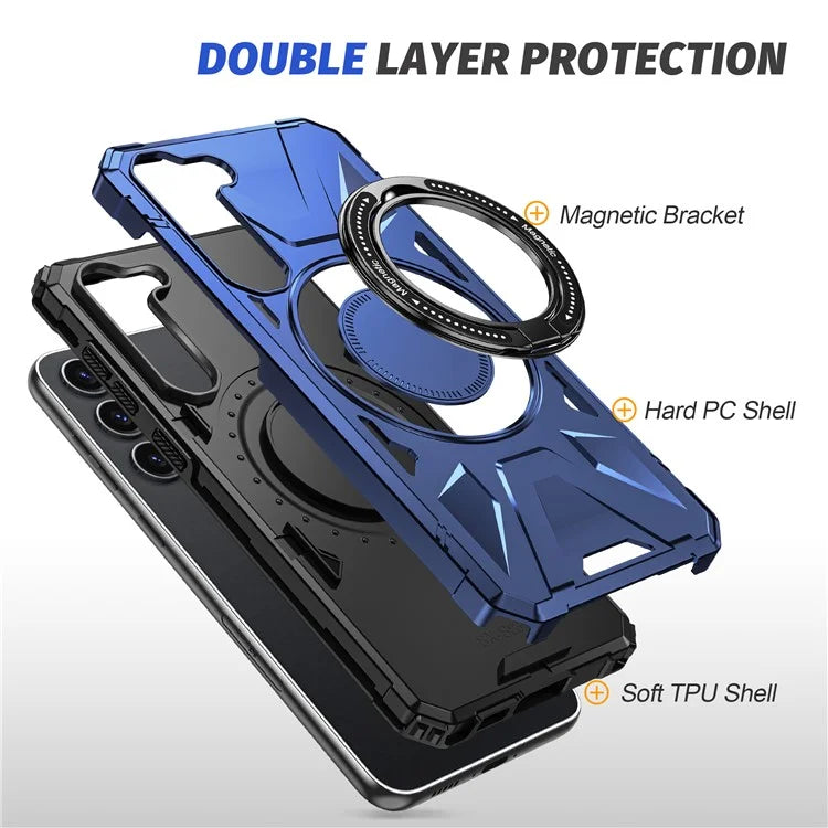 For Samsung Galaxy S23 Case TPU+PC Kickstand Magnetic Phone Cover