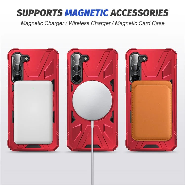 For Samsung Galaxy S23 Case TPU+PC Kickstand Magnetic Phone Cover