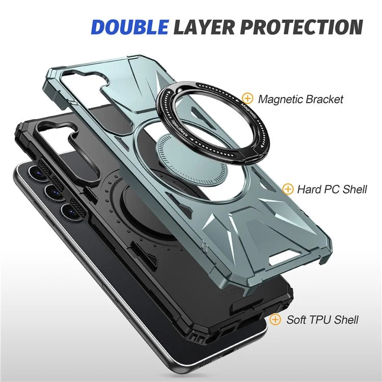 For Samsung Galaxy S23 Case TPU+PC Kickstand Magnetic Phone Cover