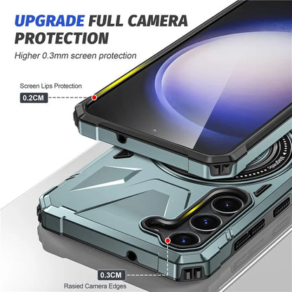 For Samsung Galaxy S23 Case TPU+PC Kickstand Magnetic Phone Cover