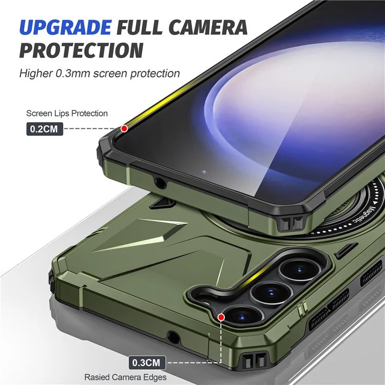 For Samsung Galaxy S23 Case TPU+PC Kickstand Magnetic Phone Cover