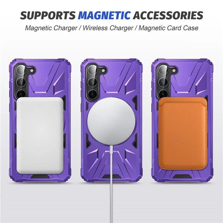 For Samsung Galaxy S23 Case TPU+PC Kickstand Magnetic Phone Cover