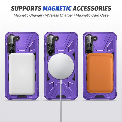 For Samsung Galaxy S23 Case TPU+PC Kickstand Magnetic Phone Cover