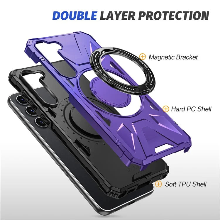 For Samsung Galaxy S23 Case TPU+PC Kickstand Magnetic Phone Cover
