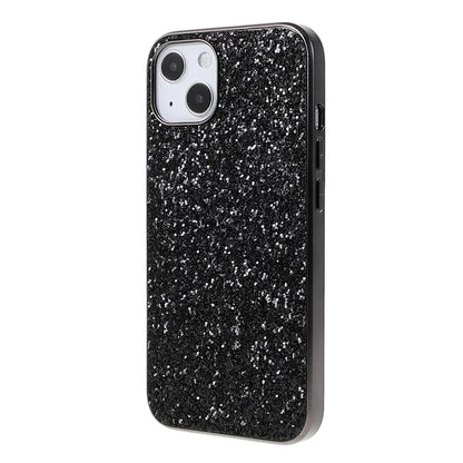 For iPhone 14 Plus Case Electroplating Frame Glitter Sequins Phone Cover