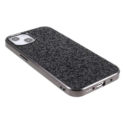 For iPhone 14 Plus Case Electroplating Frame Glitter Sequins Phone Cover