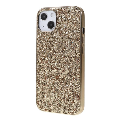 For iPhone 14 Plus Case Electroplating Frame Glitter Sequins Phone Cover