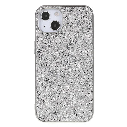 For iPhone 14 Plus Case Electroplating Frame Glitter Sequins Phone Cover