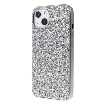 For iPhone 14 Plus Case Electroplating Frame Glitter Sequins Phone Cover