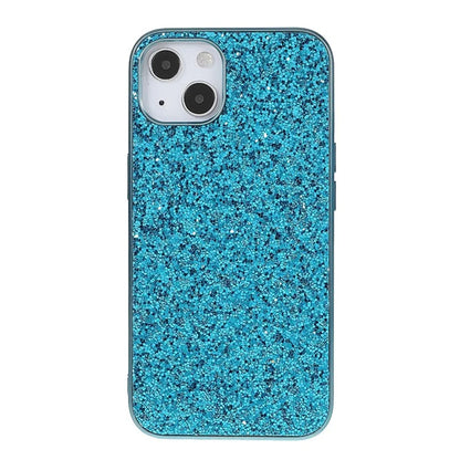 For iPhone 14 Phone Case Electroplating TPU Frame Glitter Sequins PC Back Cover
