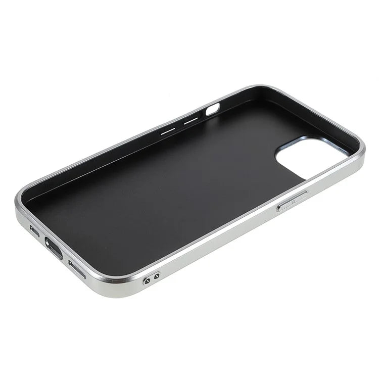 For iPhone 14 Phone Case Electroplating TPU Frame Glitter Sequins PC Back Cover