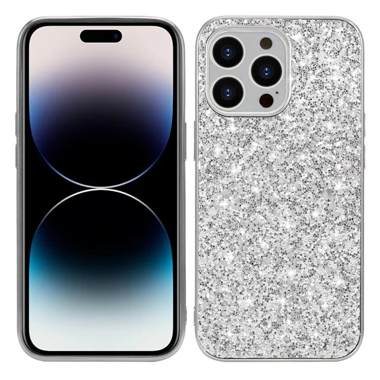 For iPhone 14 Pro Max Case Glitter Sequins Electroplating Phone Cover