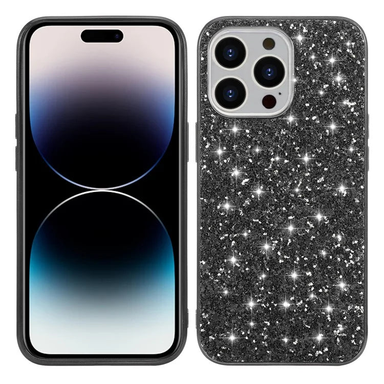 For iPhone 14 Pro Max Case Glitter Sequins Electroplating Phone Cover
