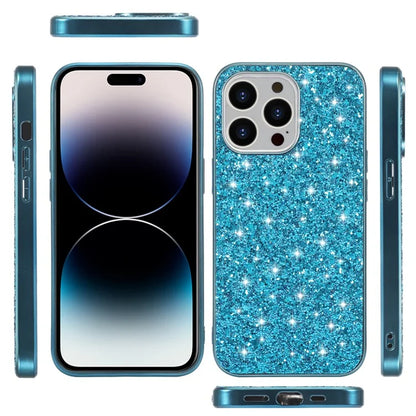For iPhone 14 Pro Max Case Glitter Sequins Electroplating Phone Cover