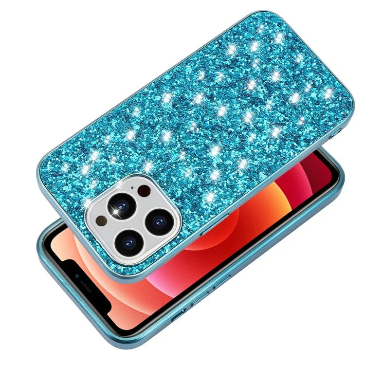 For iPhone 14 Pro Max Case Glitter Sequins Electroplating Phone Cover