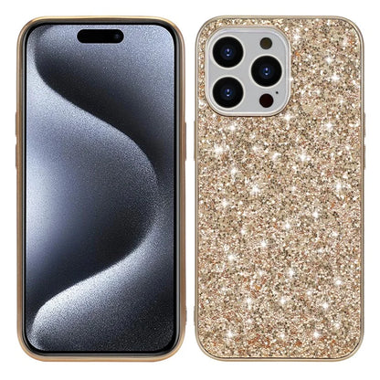For iPhone 15 Pro Max Phone Case Shiny Glitter Sequins TPU + PC Cover