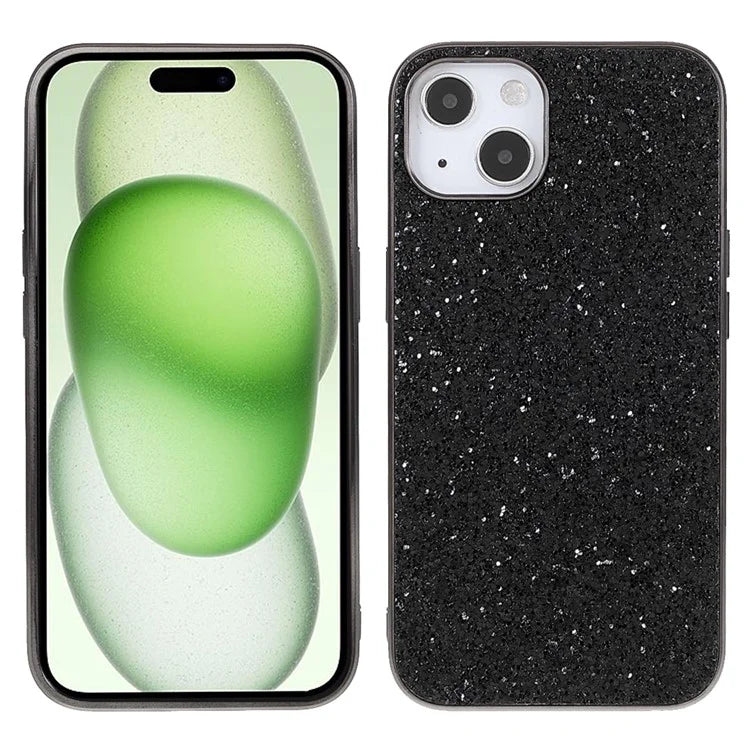 For iPhone 15 Phone Case Electroplating Frame TPU + PC Glitter Cover