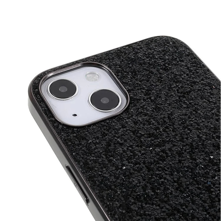 For iPhone 15 Phone Case Electroplating Frame TPU + PC Glitter Cover