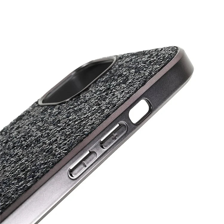 For iPhone 15 Phone Case Electroplating Frame TPU + PC Glitter Cover
