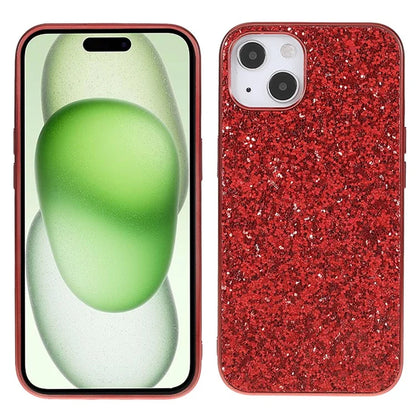 For iPhone 15 Phone Case Electroplating Frame TPU + PC Glitter Cover