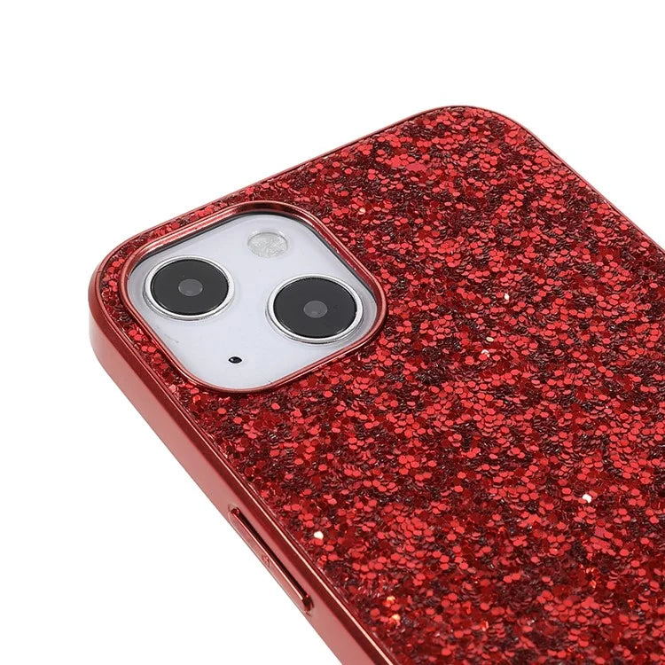 For iPhone 15 Phone Case Electroplating Frame TPU + PC Glitter Cover