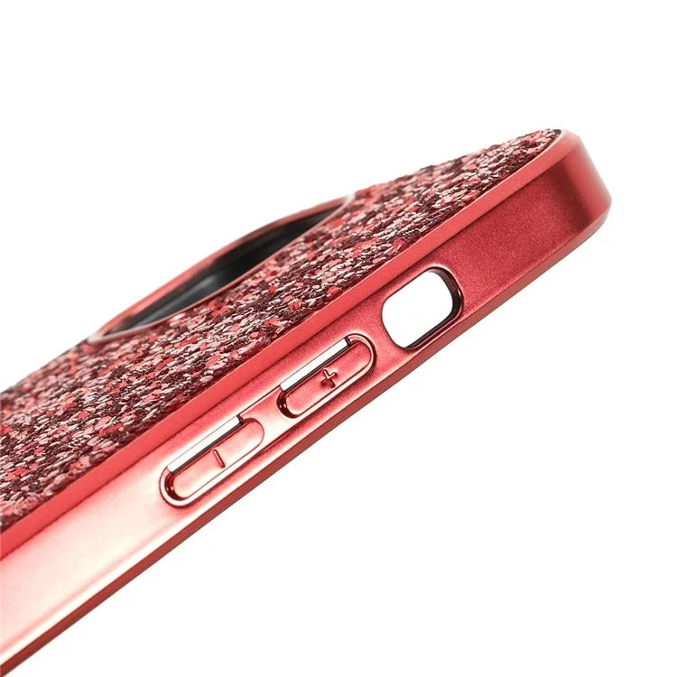 For iPhone 15 Phone Case Electroplating Frame TPU + PC Glitter Cover