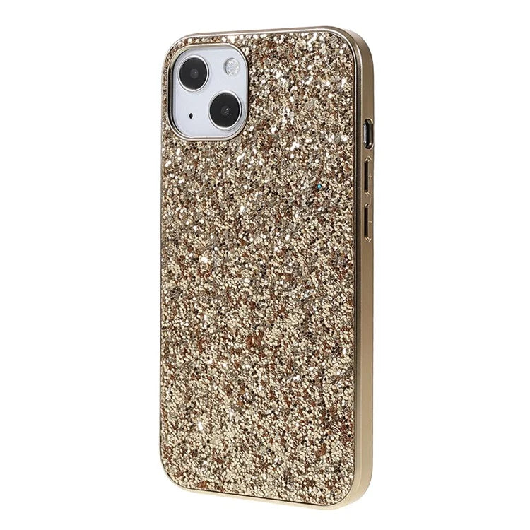 For iPhone 15 Phone Case Electroplating Frame TPU + PC Glitter Cover