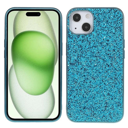For iPhone 15 Phone Case Electroplating Frame TPU + PC Glitter Cover