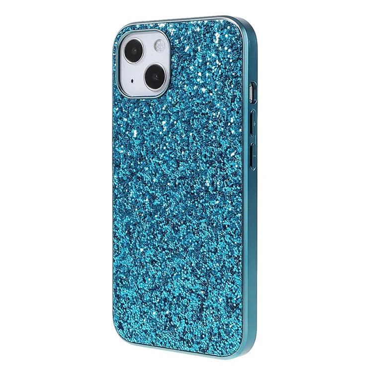 For iPhone 15 Phone Case Electroplating Frame TPU + PC Glitter Cover