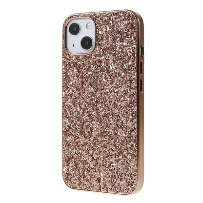 For iPhone 15 Phone Case Electroplating Frame TPU + PC Glitter Cover
