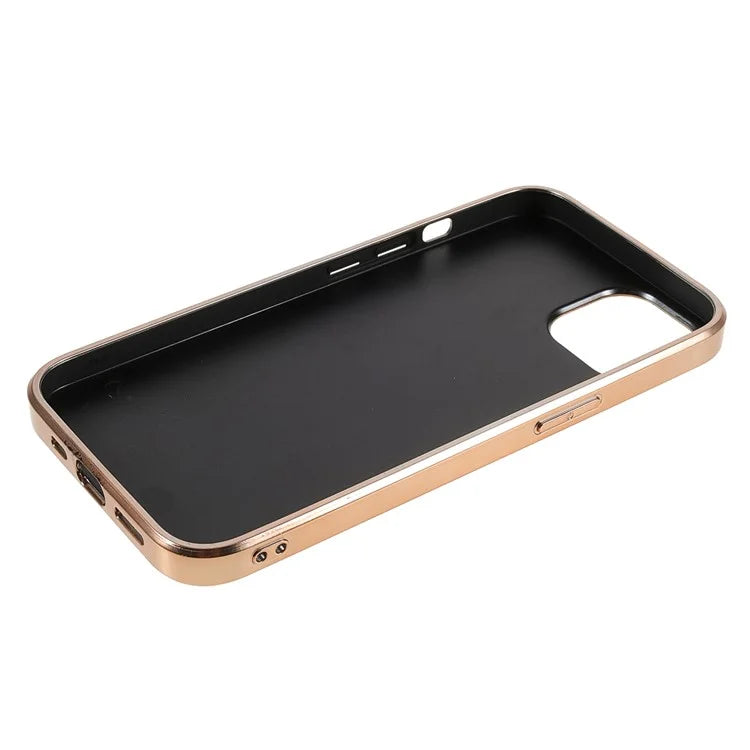 For iPhone 15 Phone Case Electroplating Frame TPU + PC Glitter Cover