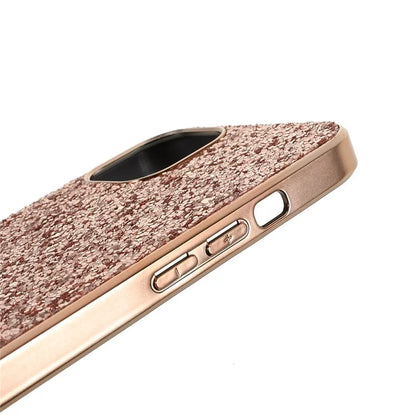 For iPhone 15 Phone Case Electroplating Frame TPU + PC Glitter Cover