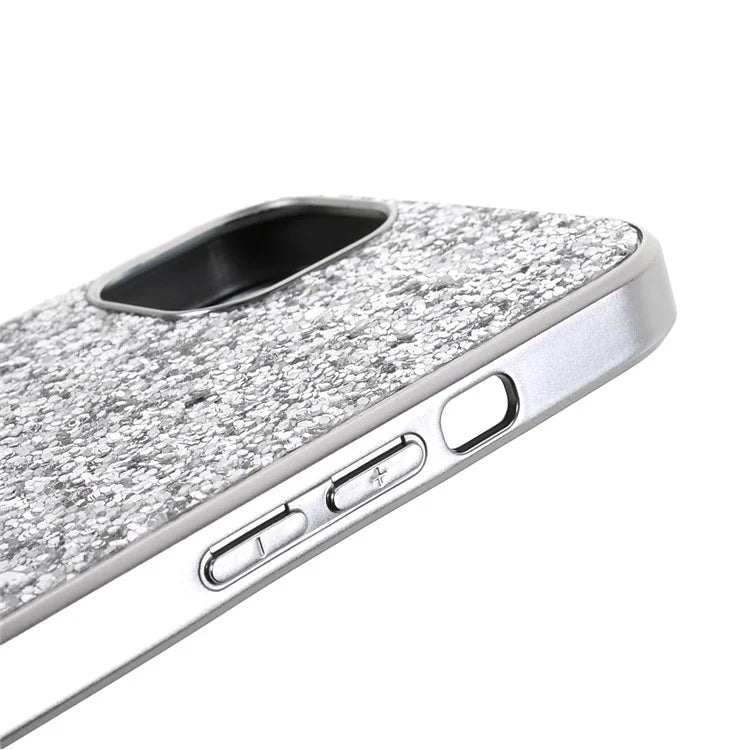 For iPhone 15 Phone Case Electroplating Frame TPU + PC Glitter Cover