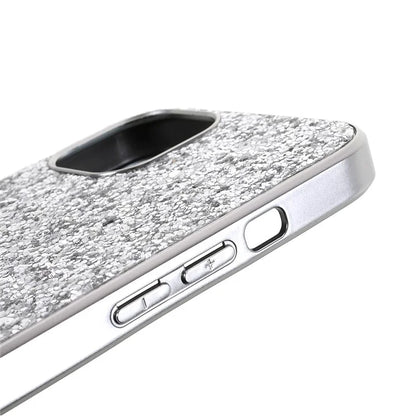For iPhone 15 Phone Case Electroplating Frame TPU + PC Glitter Cover