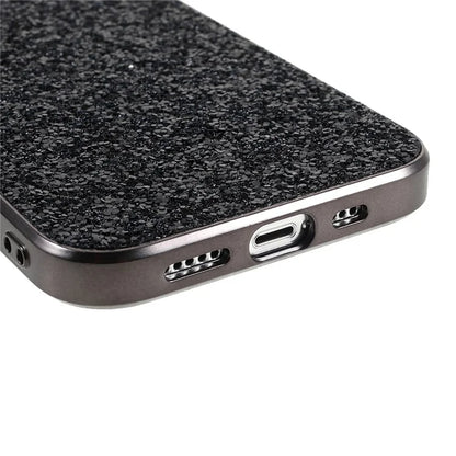 For iPhone 15 Plus Glitter Phone Case Electroplating TPU Frame PC Back Cover